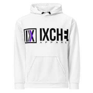 Ixchel Purple Pulse White Unisex Hoodie
