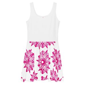 Ixchek Pink & White Skater Dress